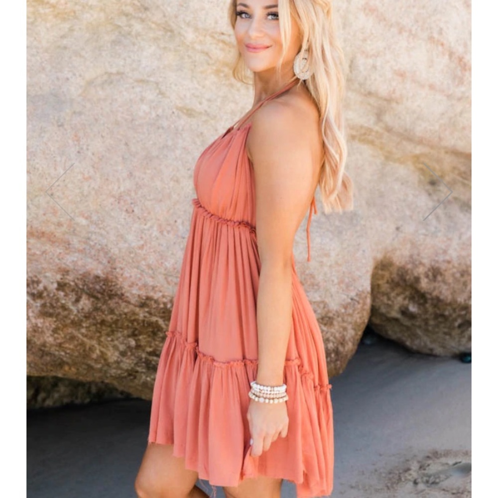 Halter Open Back Dress🧡 - Picture 3 of 6